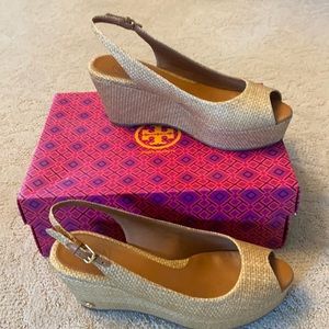 Tory Burch raffia wedge sandals